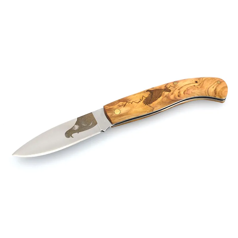 Couteau Agora Tec Série Personnalisée 78 Palombe - Manche olivier et lame 8 cm
