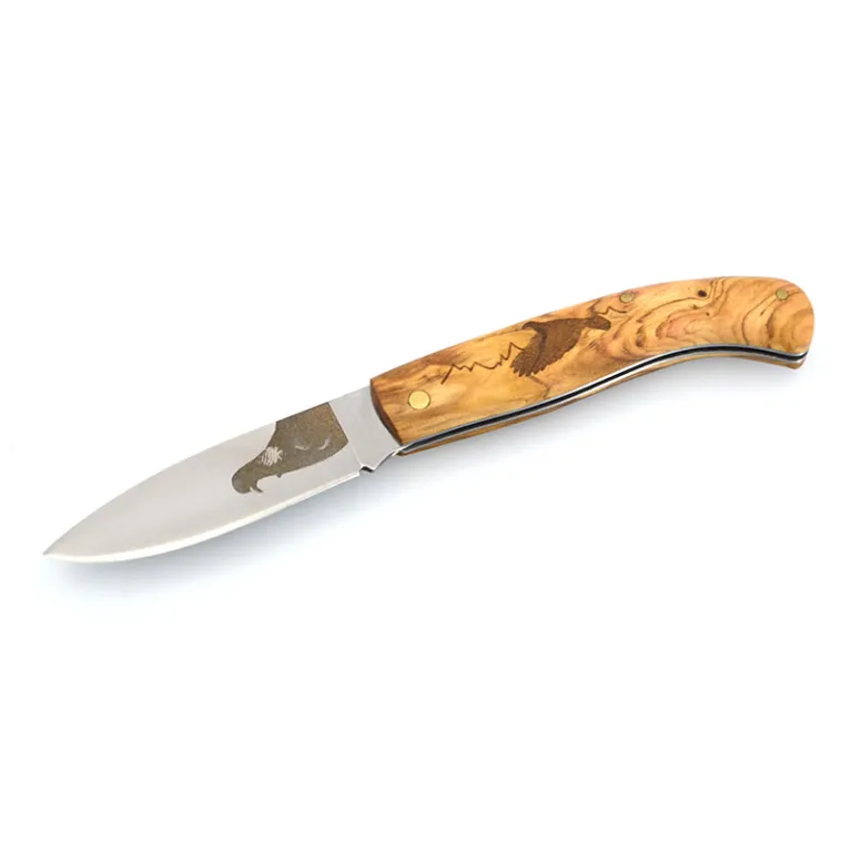 Couteau Agora Tec Série Personnalisée 78 Palombe - Manche olivier et lame 8 cm