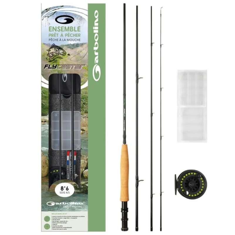 Ensemble Mouche Garbolino Flycaster 8'6 Soie #4/5 Complet