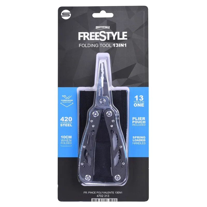 Pince SPRO Folding Tool 13 en 1 | Pince Multifonction Pêche