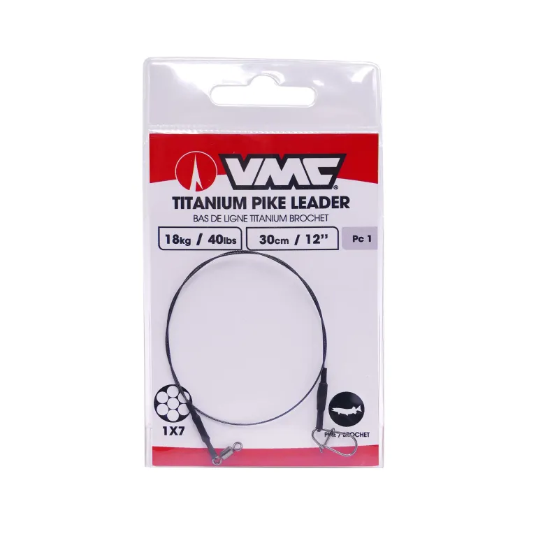 Bas de ligne VMC Titanium Leaders 40 cm 18 kg – Bas de ligne titane pour carnassiers
