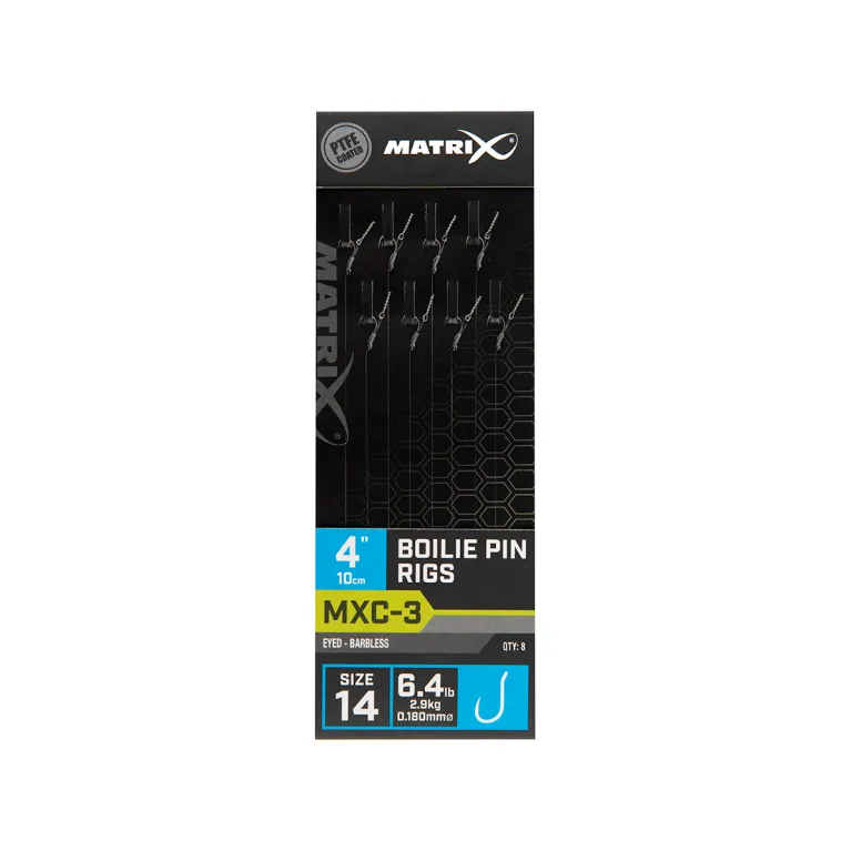 BAS DE LIGNE METHOD FEEDER MATRIX MXC-3 4” BARBLESS BOILIE PIN RIGS
