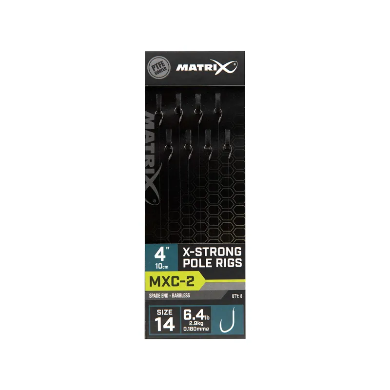 BAS DE LIGNE MATRIX MXC-2 4” BARBLESS X-STRONG POLE RIGS
