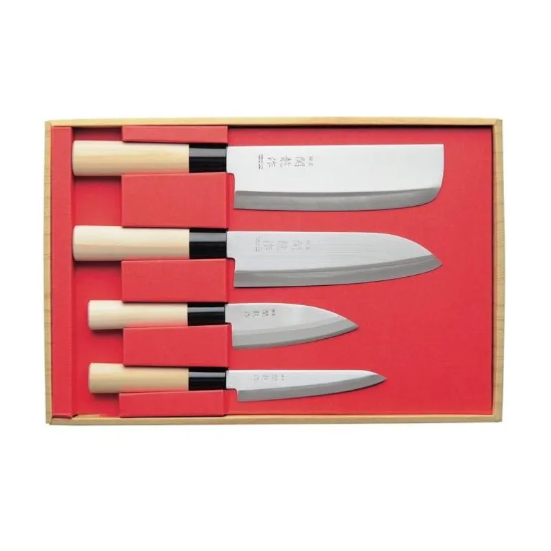 Set 4 Couteaux Japonais | Coffret cuisine acier inox 420 J2