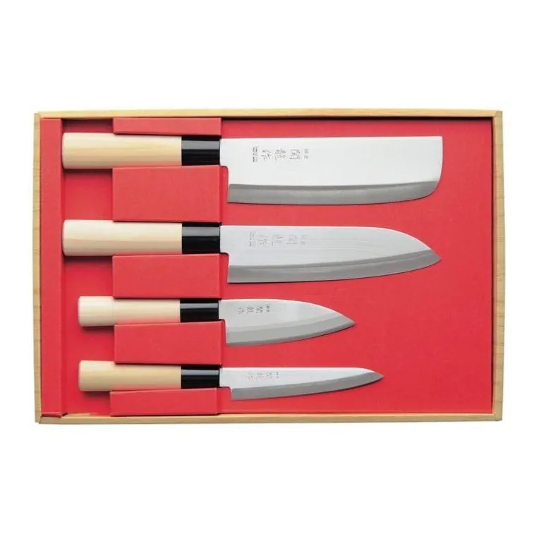 Set 4 Couteaux Japonais | Coffret cuisine acier inox 420 J2