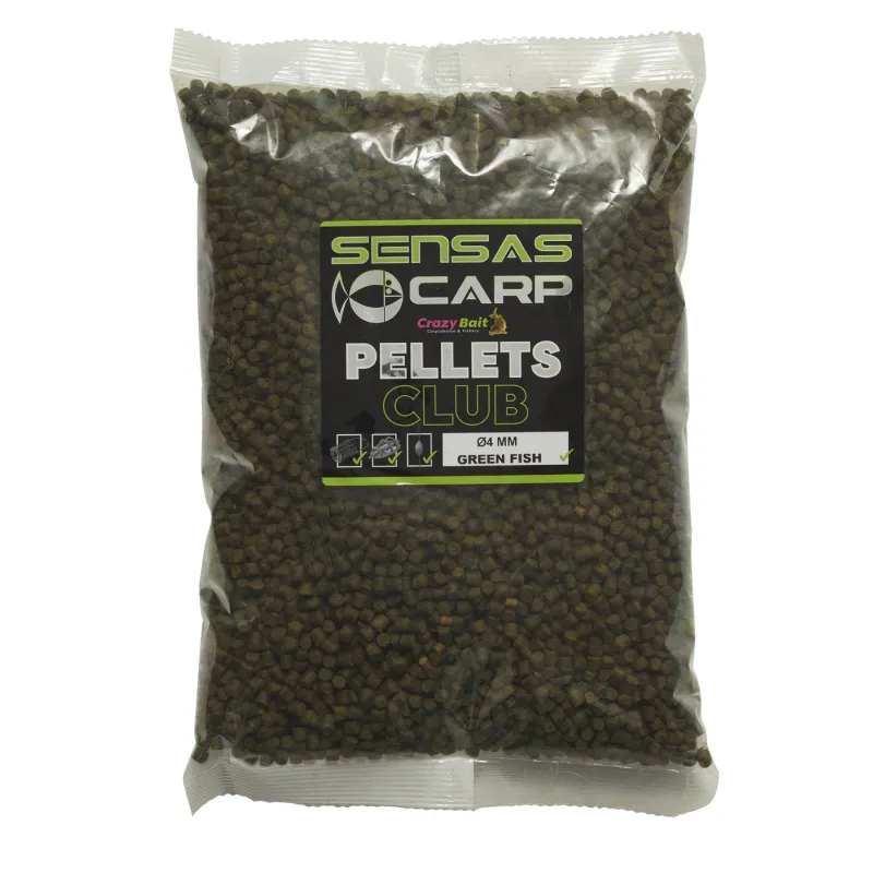 PELLETS CLUB SENSAS VERT POISSON 4 MM 1 KG
