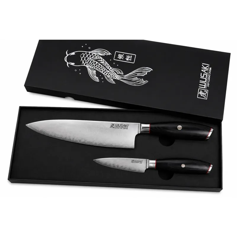 Coffret 2 couteaux Wusaki San Mai - Chef 20 cm et Office 9 cm