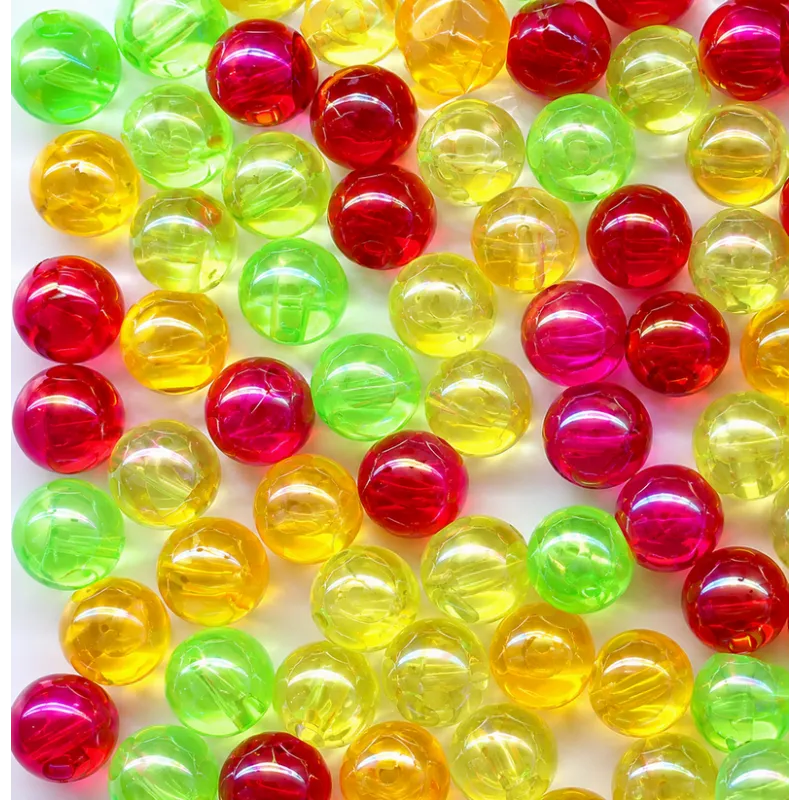 Flashmer Perles Multi Fluo 6 mm perles rondes pêche sachet de 50