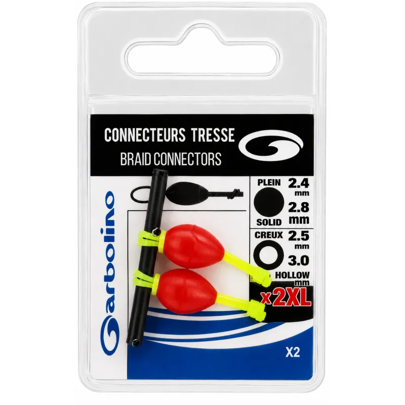 Garbolino Connecteur Tresse 2XL rouge pour élastique x2