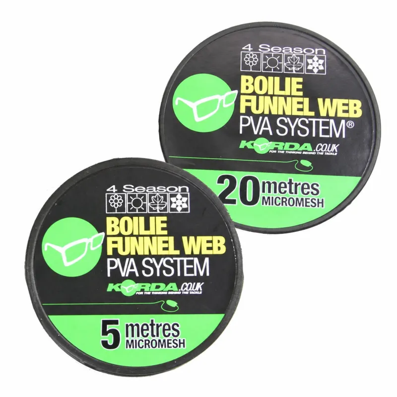 Korda Recharge Boilie Funnel Web Micromesh PVA – 5 ou 20 m