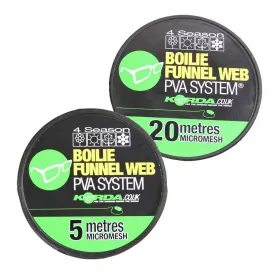 Korda Recharge Boilie Funnel Web Micromesh PVA – 5 ou 20 m