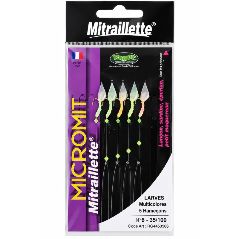 Ragot Micromit Larves Vertes – Mitrailette 5 hameçons
