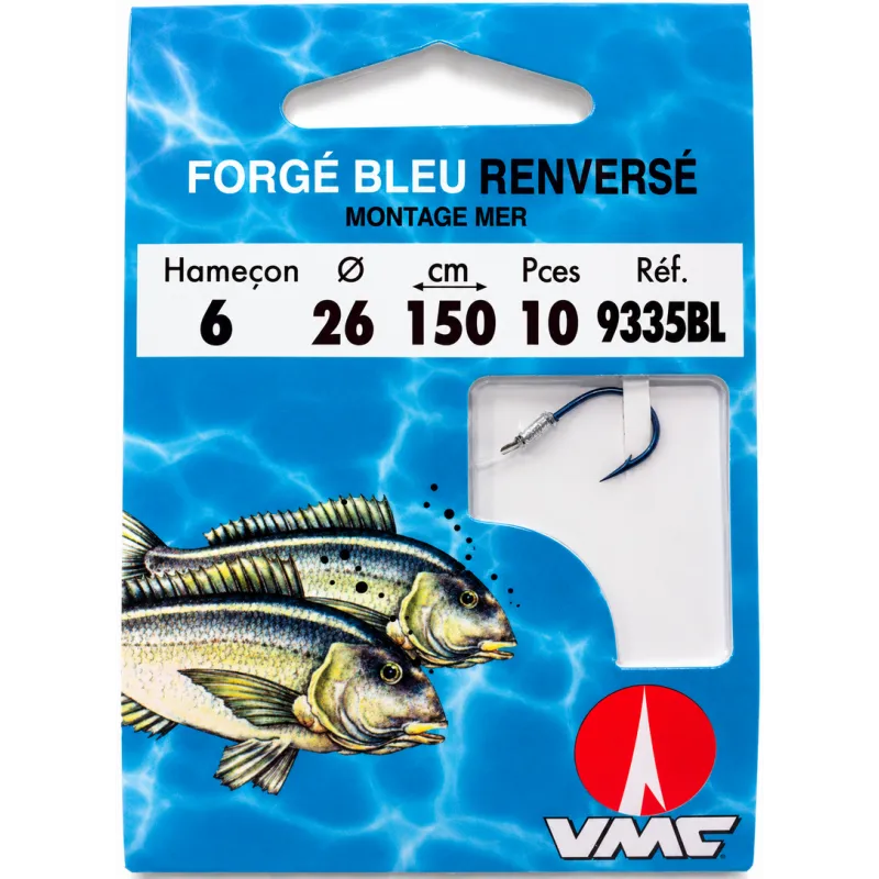 VMC Hameçon Monté 93335BL – Hameçon mer forgé bleu par 10