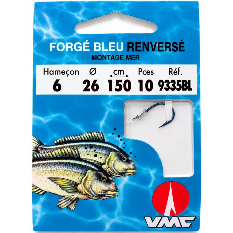 VMC Hameçon Monté 93335BL – Hameçon mer forgé bleu par 10