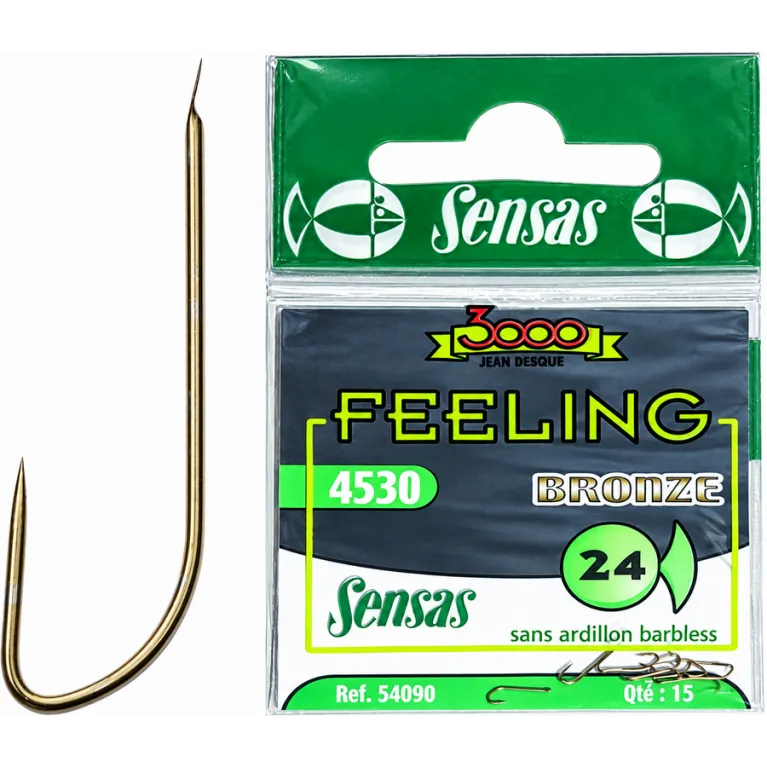 Sensas Feeling 4530 Bronze Sans Ardillon – Hameçons par 15