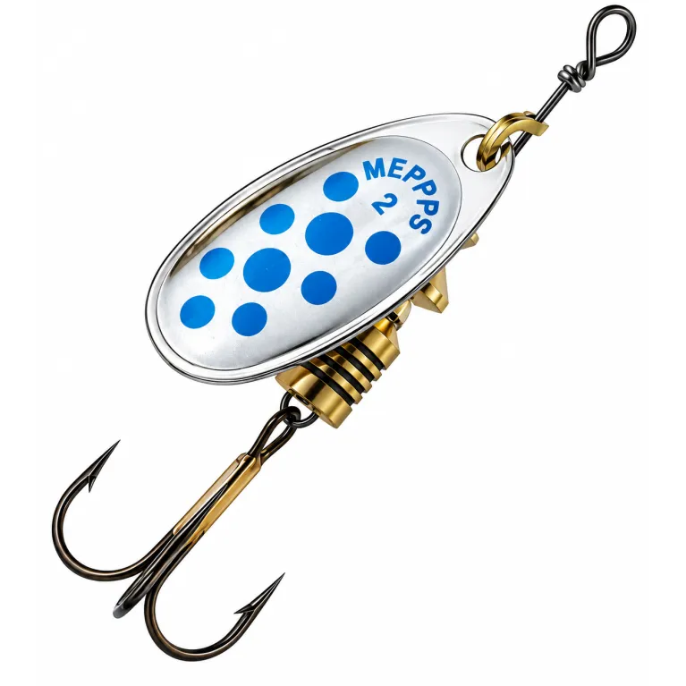 Mepps Comet Argent Points Bleus N°2 – Cuiller Tournante – Par 2