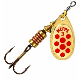 Mepps Aglia Or Points Rouges – Cuiller Tournante – N°1 à 3 – Par 2