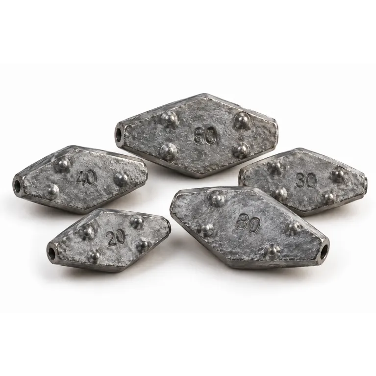 Delalande Plomb Hexagonal à Crampons Percé – 20 à 80 g