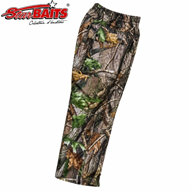 Starbaits Pantalon de Pêche Camouflage Hardwoods XXXL / 50 – Traitement Téflon