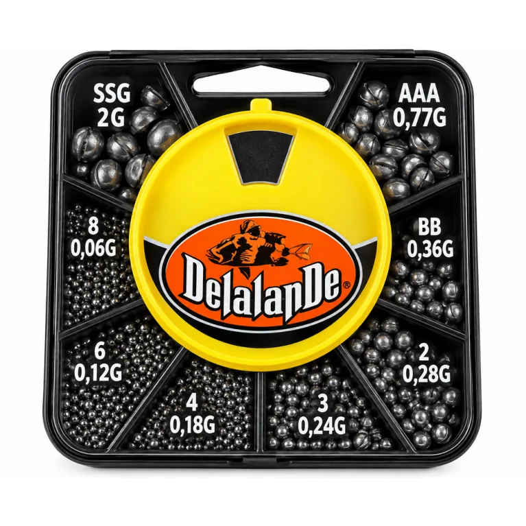 Delalande Plombs Anglaise – Boîte Distributrice 8 Compartiments – 0,06 à 2 g