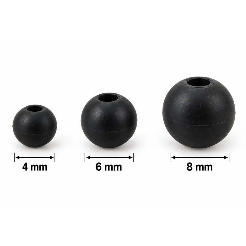 Perles Caoutchouc Pafex Noires – Perles Souples de Protection – Pochette de 20