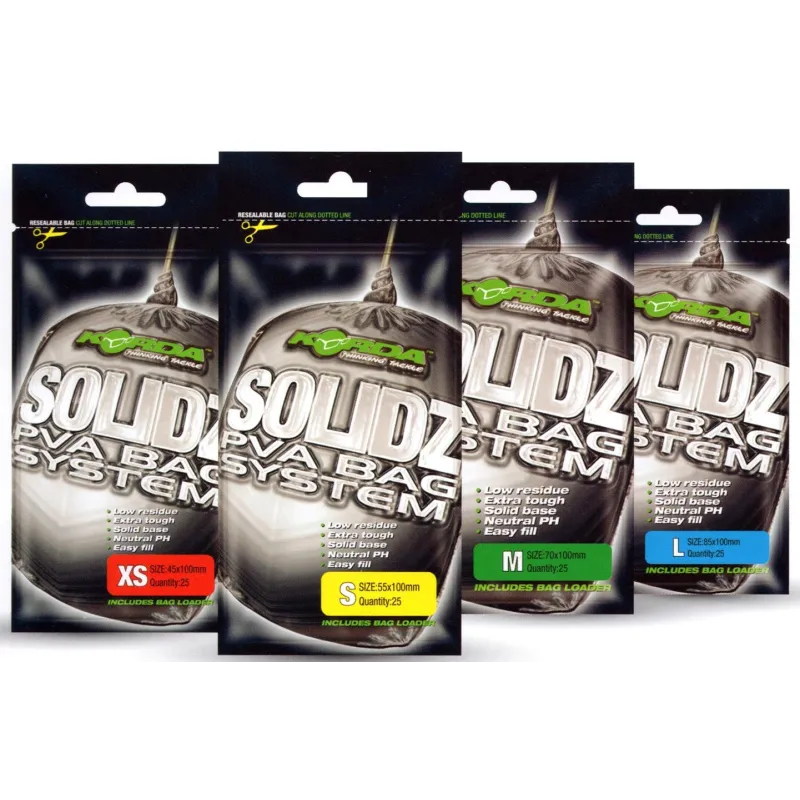 Korda Solidz PVA – Sacs solubles S, M et L