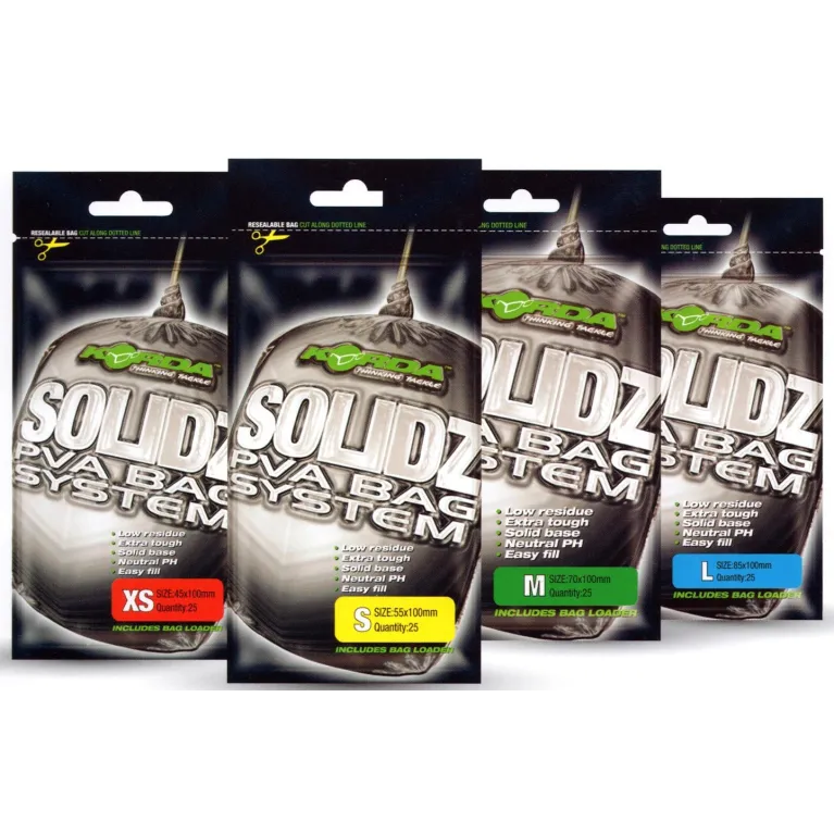 Korda Solidz PVA – Sacs solubles S, M et L