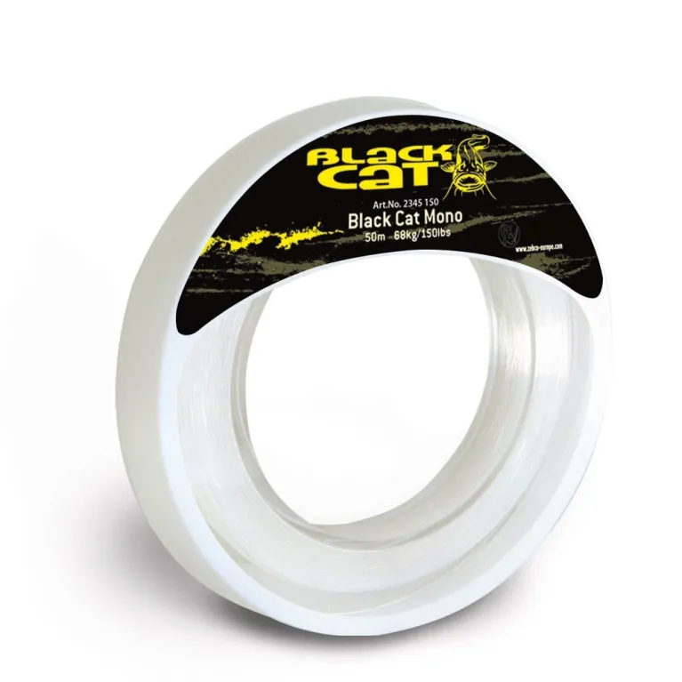 Black Cat Mono Line – Monofilament Bas de Ligne Silure 50 m – 1,00 et 1,20 mm