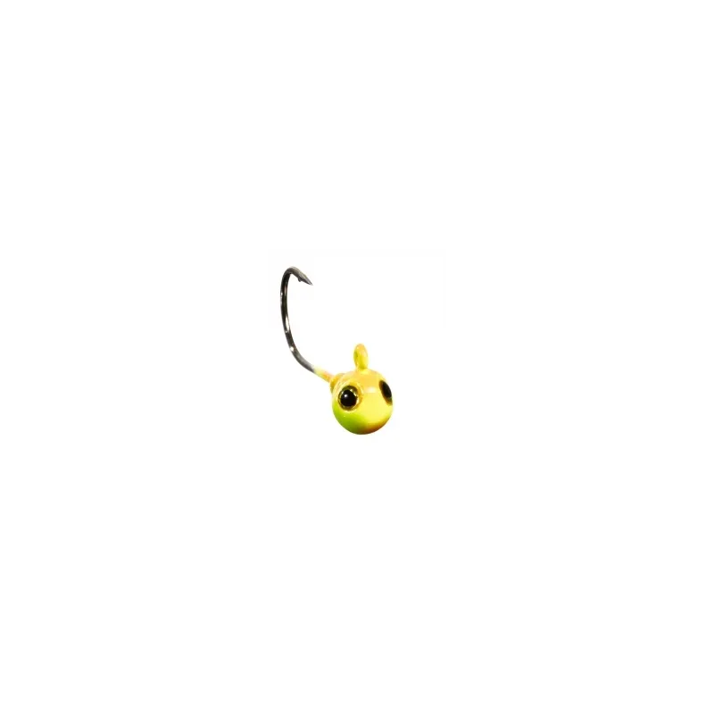 Gunki G'Round Orange Fluo Yellow – Tête Plombée Ronde – Sachet de 3