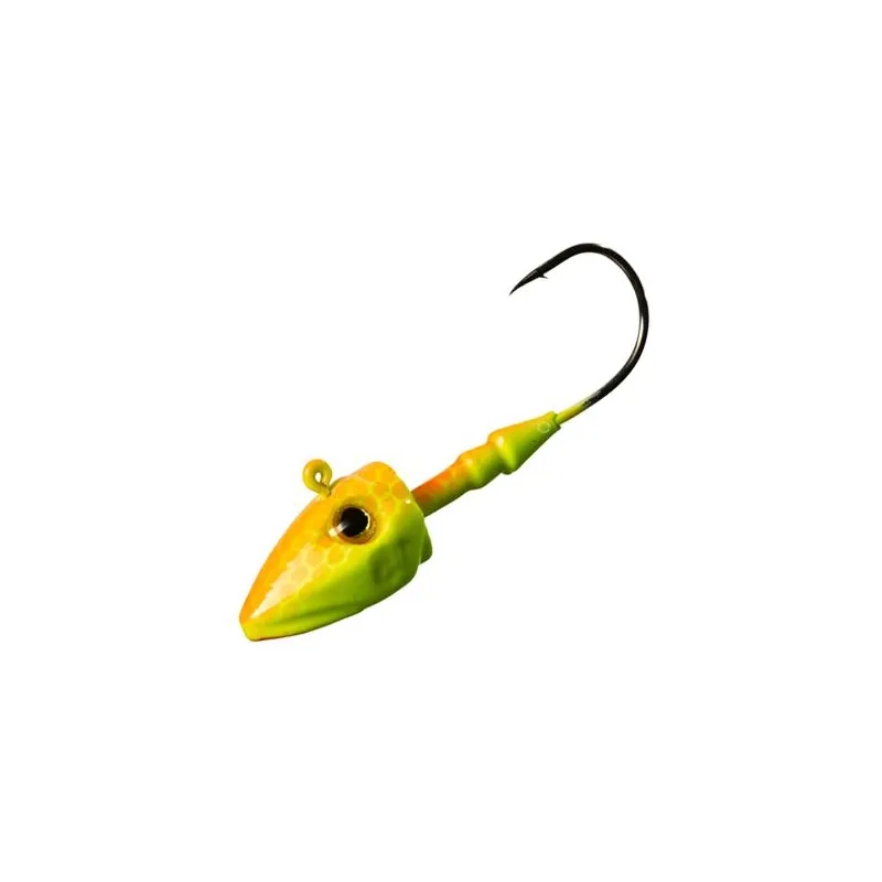 Gunki G'Slide Orange Fluo Yellow – Tête Plombée Profilée – Sachet de 3