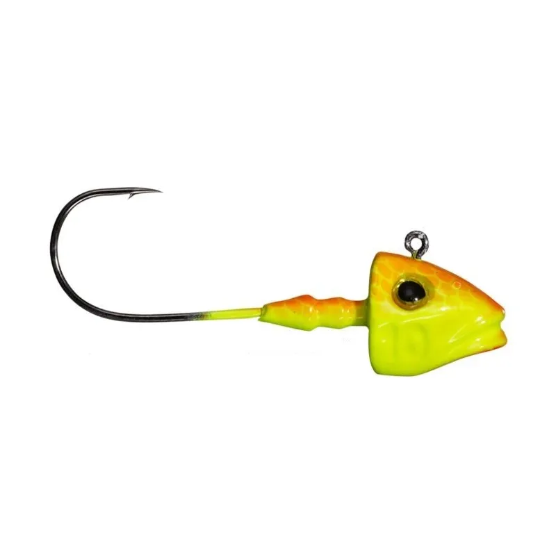 Gunki G'Fish Orange Fluo Yellow – Tête Plombée pour Leurres Souples – Sachet de 3