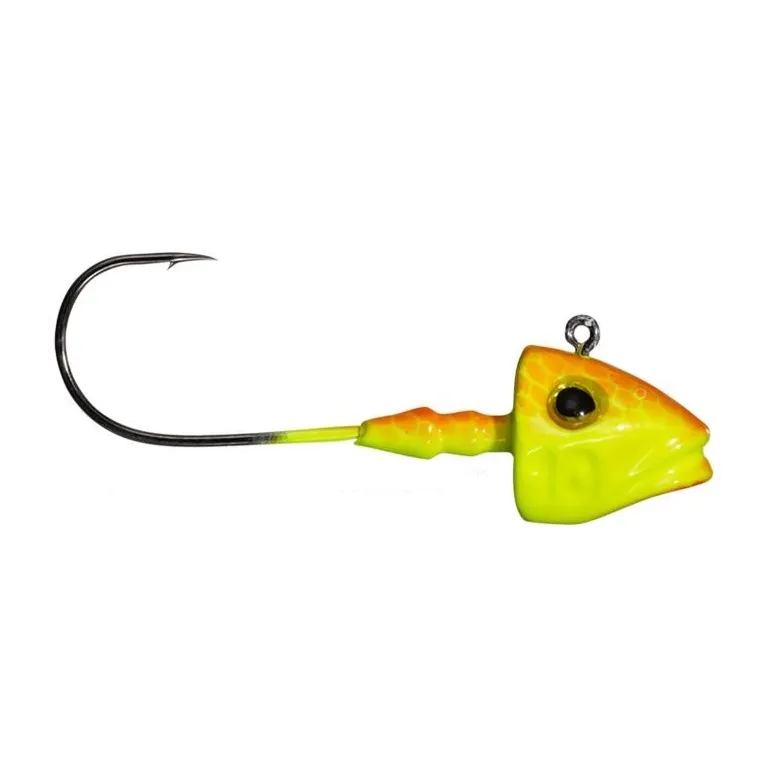 Gunki G'Fish Orange Fluo Yellow – Tête Plombée pour Leurres Souples – Sachet de 3