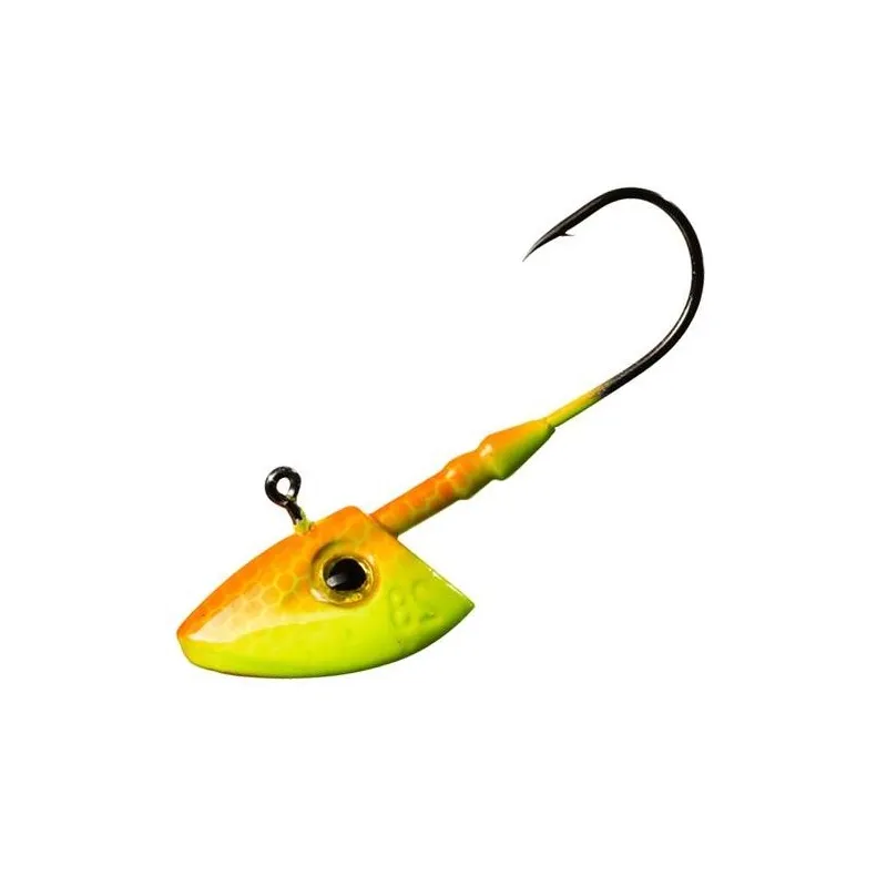 Gunki G'Verti Orange Fluo Yellow – Tête Plombée Verticale – Blister de 3