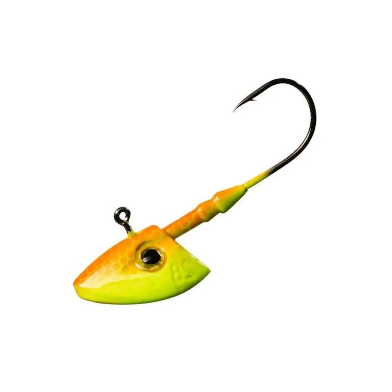 Gunki G'Verti Orange Fluo Yellow – Tête Plombée Verticale – Blister de 3