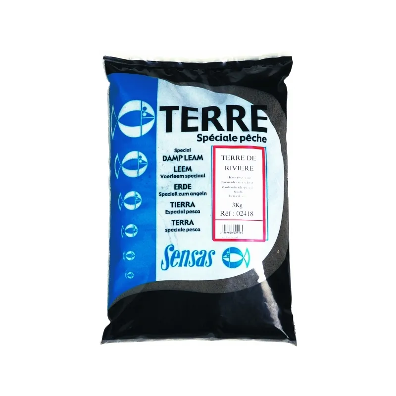 Sensas Terre de Rivière 3 kg – Terre Collante pour Amorce