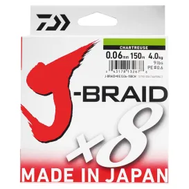 Daiwa J-Braid X8 Verte 300 m – Tresse 8 brins