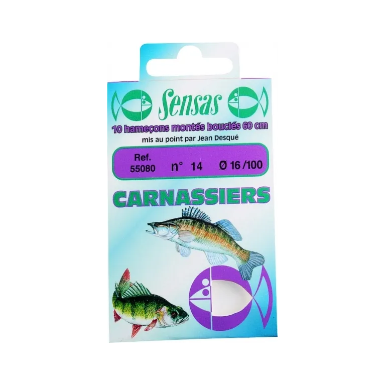 Sensas Hameçon Monté Carnassier – Bas de ligne 60 cm