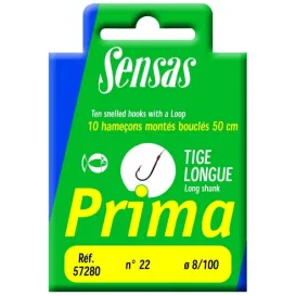 Sensas Hameçon Monté Prima Tige Longue – Bas de ligne 50 cm