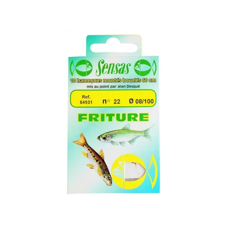 Sensas Hameçon Monté Friture – Bas de ligne 25 cm