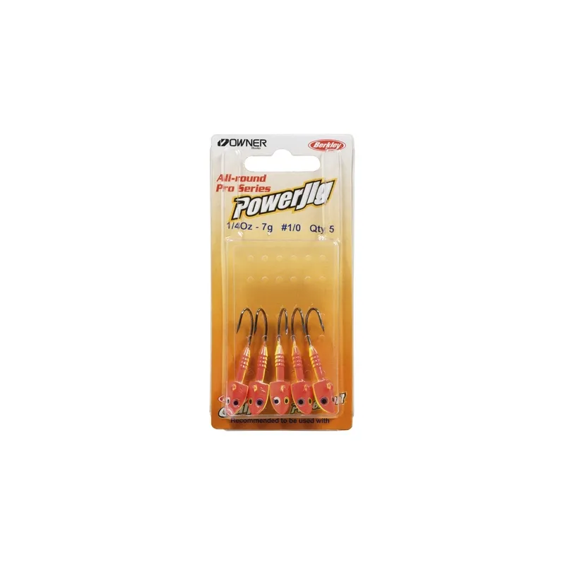 Berkley PowerJig All-Round Fluo Orange/Yellow – Tête Plombée – Sachet de 5