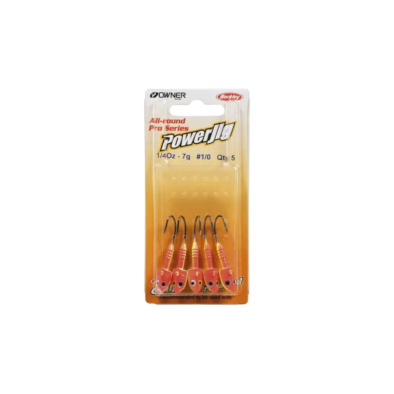 Berkley PowerJig All-Round Fluo Orange/Yellow – Tête Plombée – Sachet de 5