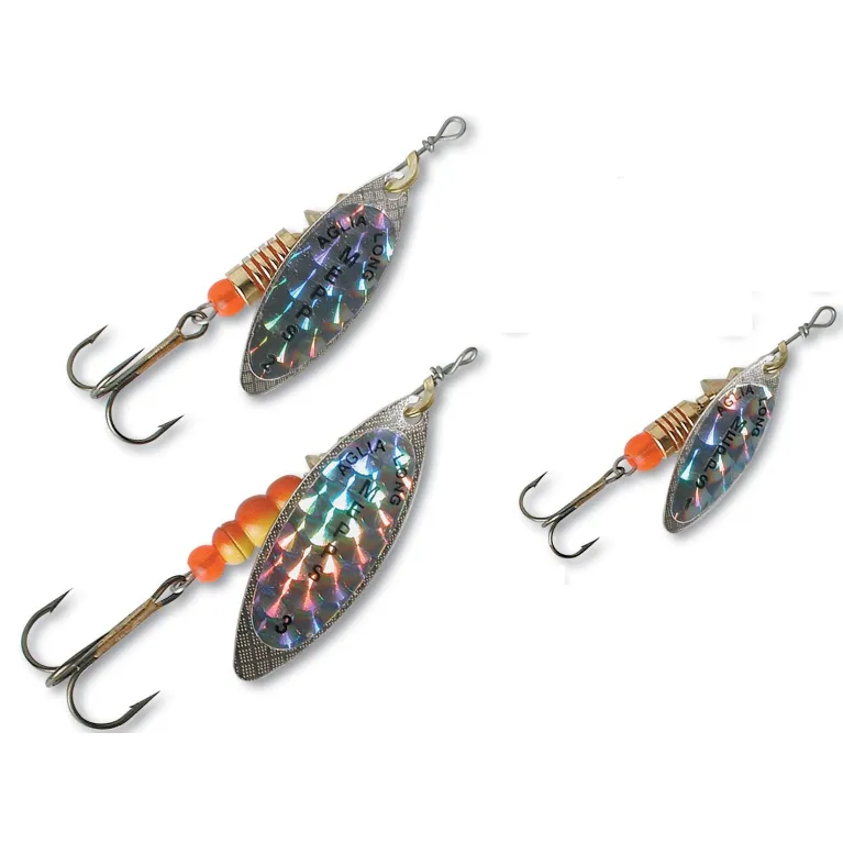 Mepps Aglia Long Rainbow Argent – Cuiller Tournante – N°1, 2 et 3 – Par 2