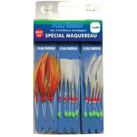 Flashmer Best Of Spécial Maquereau – 3 bas de ligne prêts à pêcher