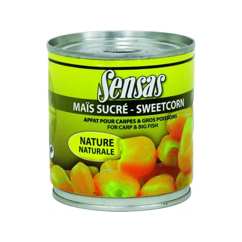 Sensas Maïs Boîte Sucré Nature – Maïs doux pour la pêche