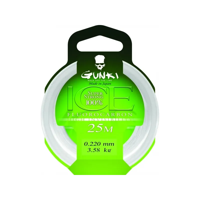 Gunki Fluorocarbone Ice 25 m – Fluorocarbone PVDF