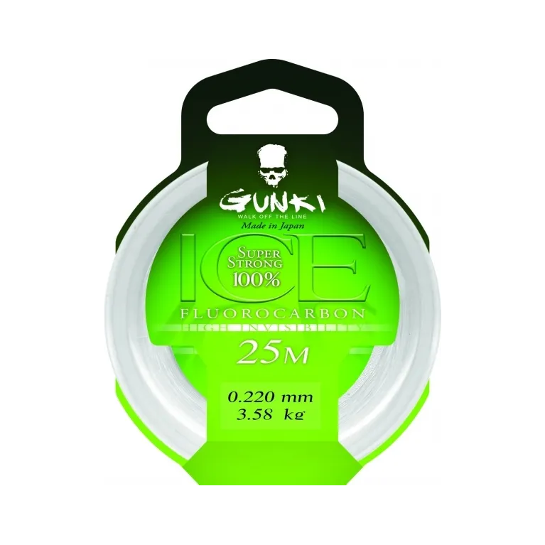 Gunki Fluorocarbone Ice 25 m – Fluorocarbone PVDF
