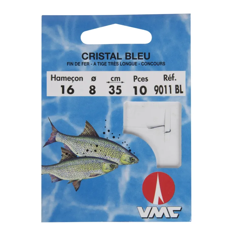 VMC Hameçon Monté Cristal Bleu – Bas de ligne 35 cm