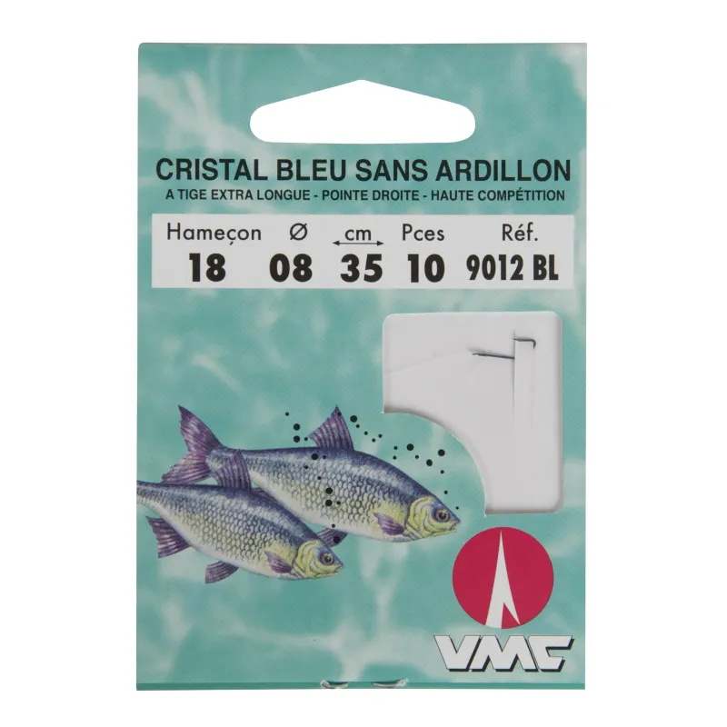 VMC Hameçon Monté Cristal Sans Ardillon – Bas de ligne 35 cm
