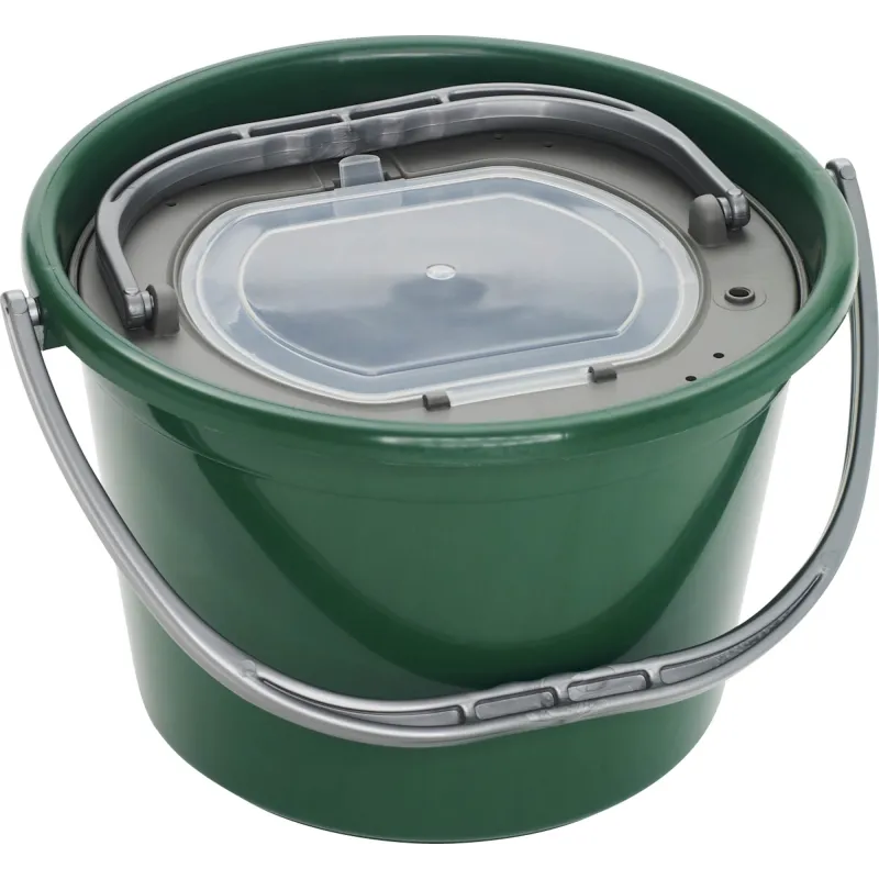 Plastilys Seau Vivier Green 13 L – Seau rond avec vivier intégré