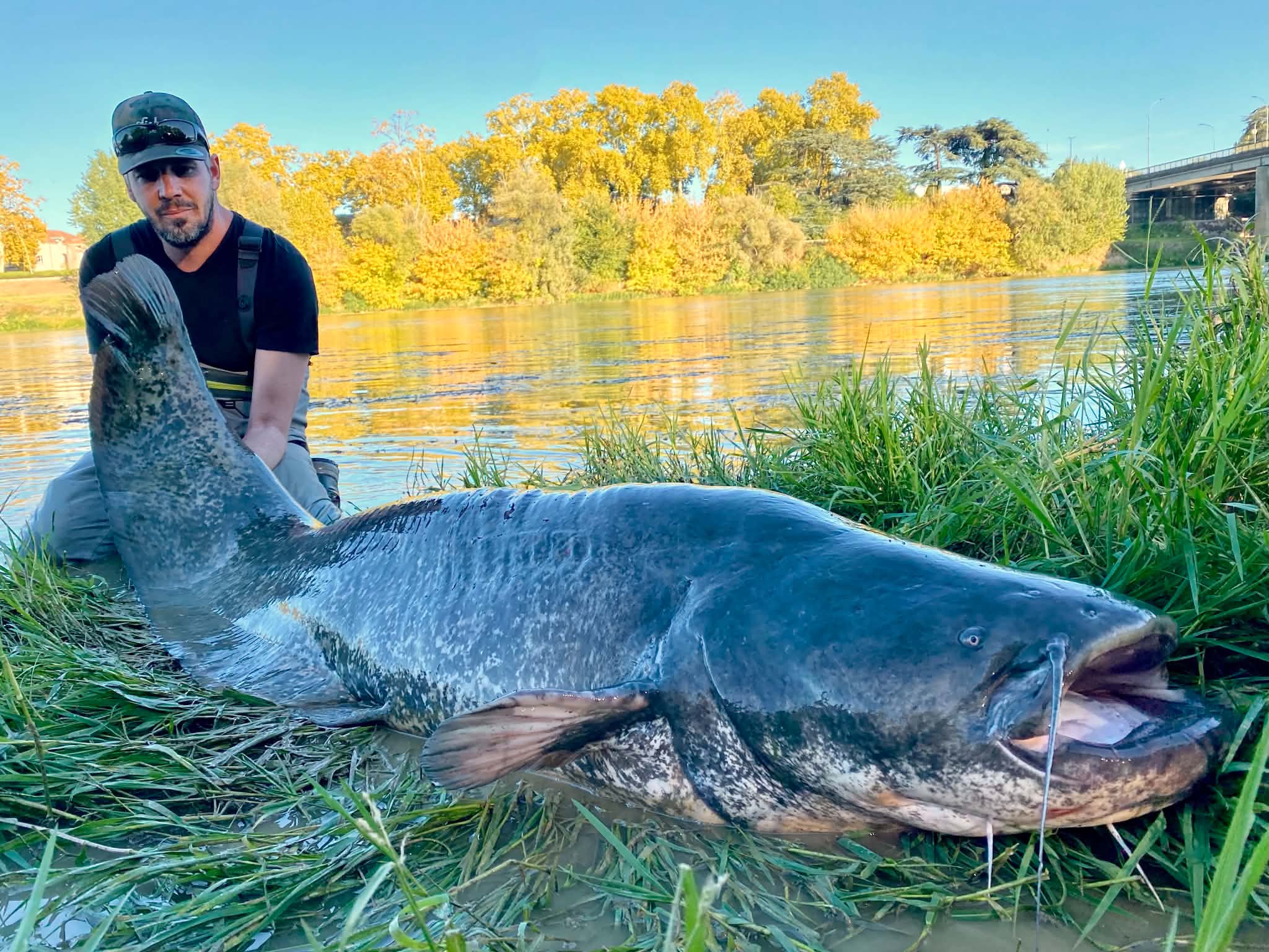 Fabrice avec un grand silure